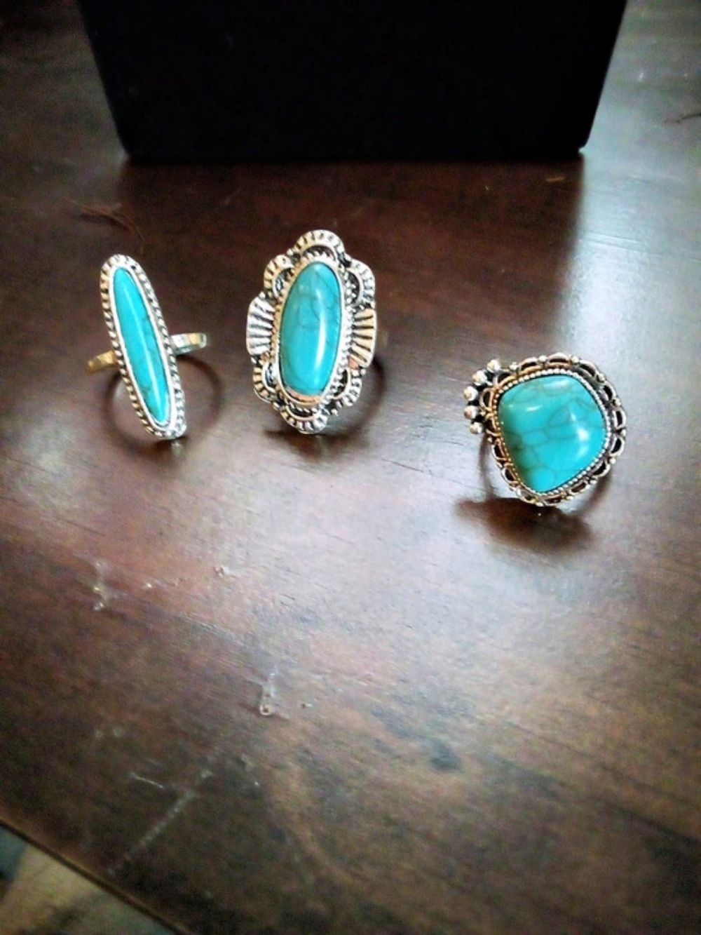 Turquoise Statement Rings Set
